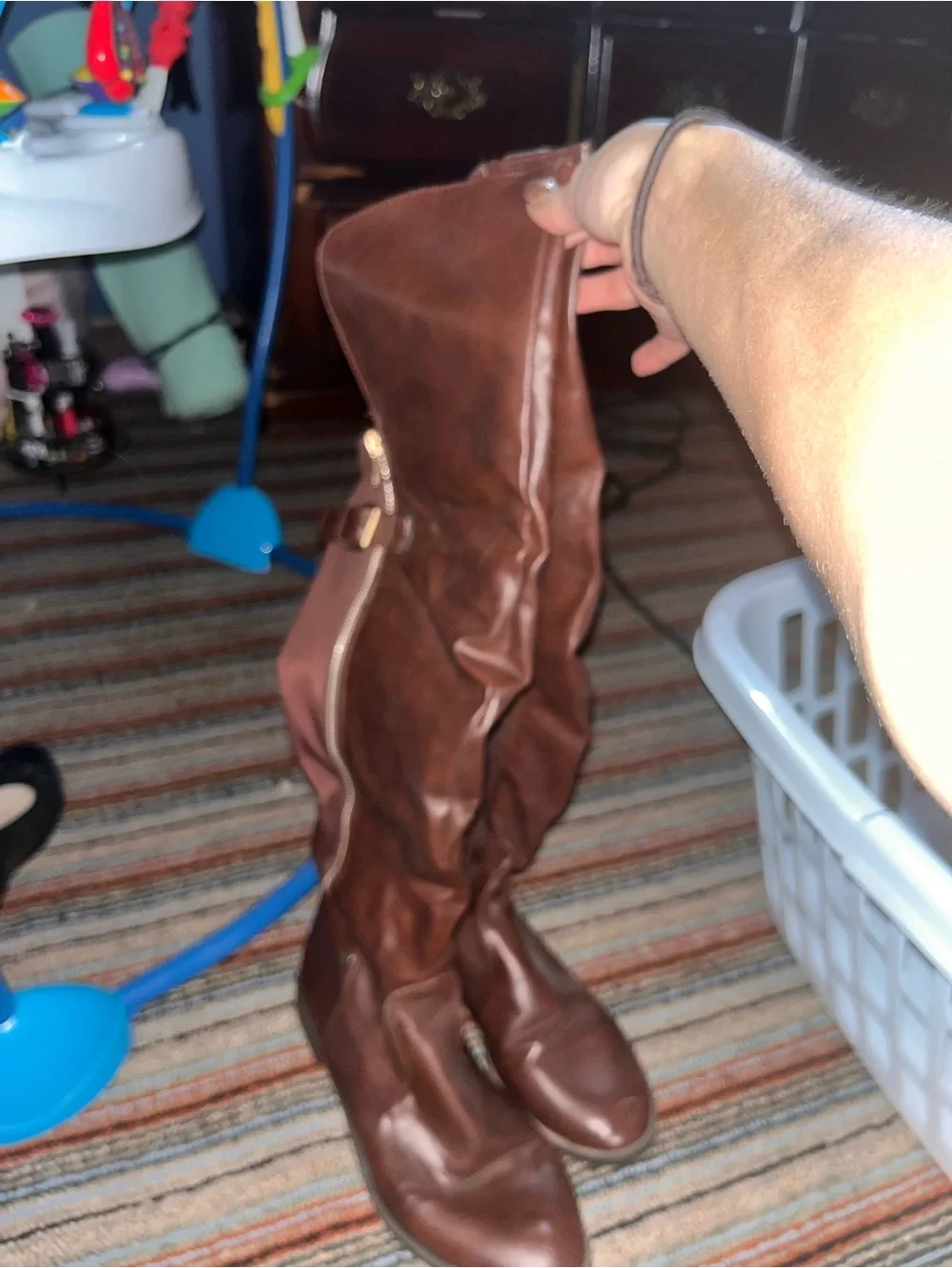 Classic Over-the-Knee Riding Boots in Chestnut
